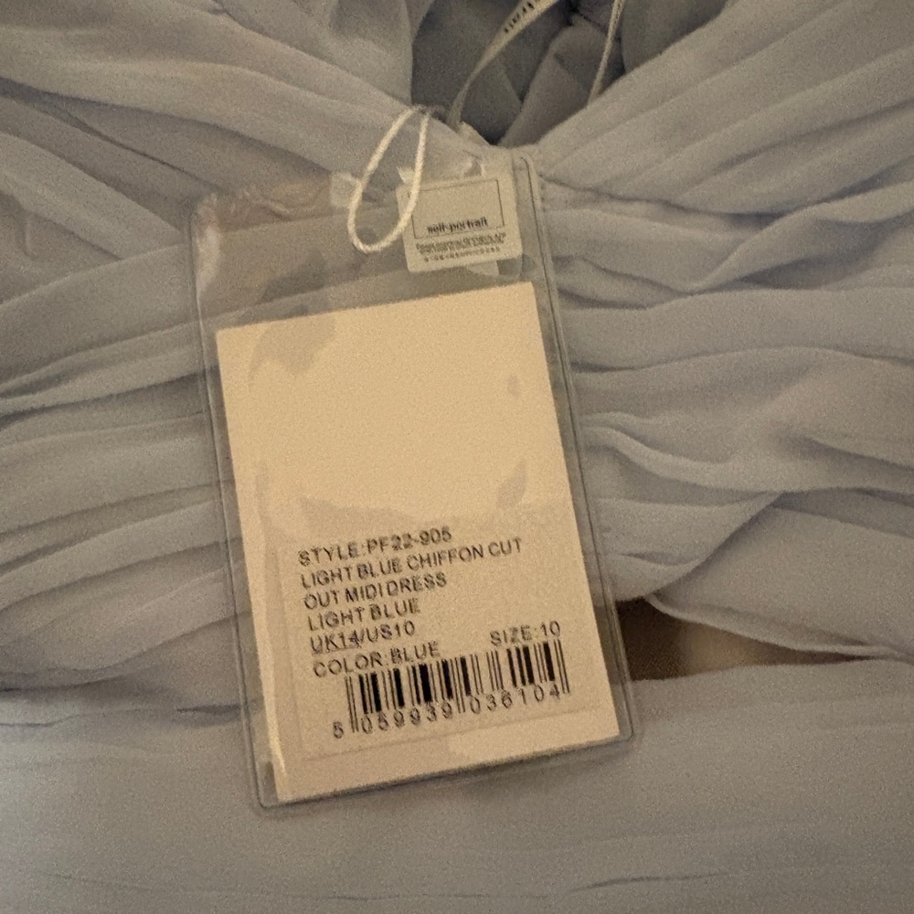 Self-Portrait Sky Blue Pleated Midi Dress - Picture 3 of 4